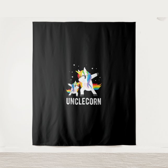 Dabbing Unclecorn, Funny Unicorn Lover Tee for Unc Tapestry (Front)