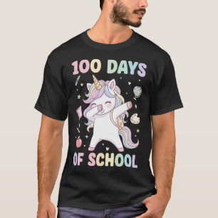 Dabbing Unicorn 100 Days of School Kids Teachers T-Shirt