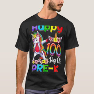 Dabbing Unicorn 100th Day Of School Pre K Girls Ki T-Shirt