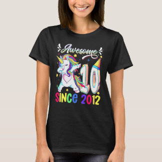 Dabbing Unicorn 10th Birthday Awesome 2012 10 Year T-Shirt