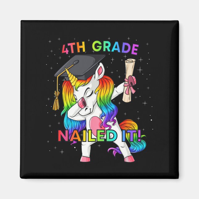 Dabbing Unicorn 4th Of July Girls Kids Teens Ameri Magnet (Front)