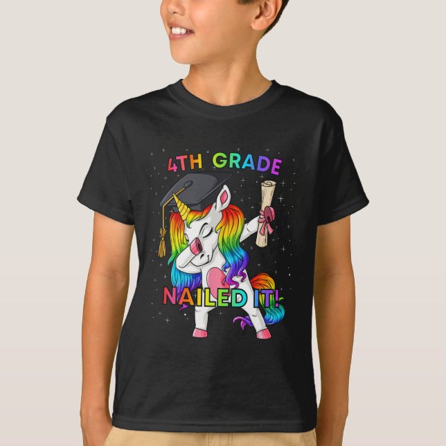 Dabbing Unicorn 4th Of July Girls Kids Teens Ameri T-Shirt (Front)