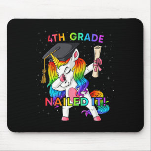 Dabbing Unicorn 5th Grade Nailed It Graduation Gir Mouse Pad