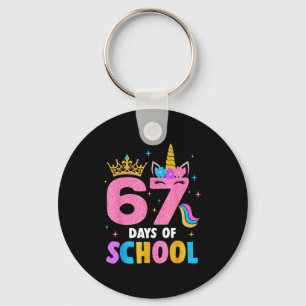 Dabbing Unicorn 67 Days Of School Teachers Kids Bo Keychain