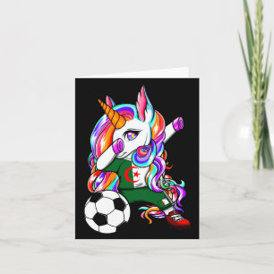 Dabbing Unicorn Algeria Soccer Fans Jersey Card