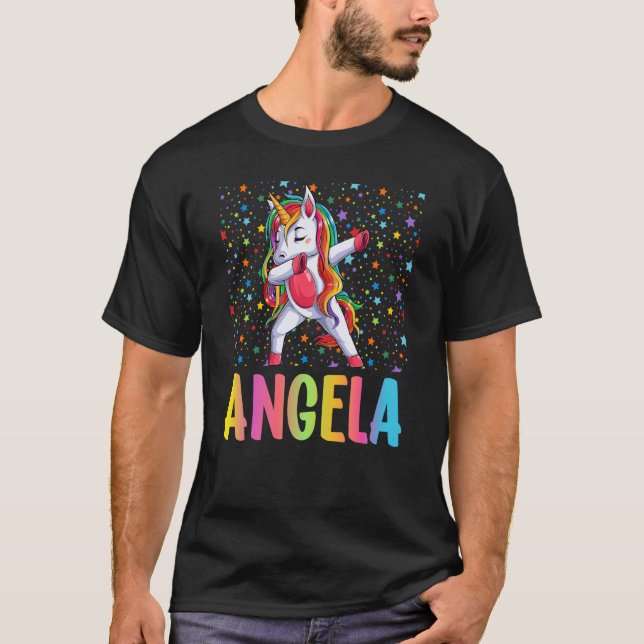 Dabbing Unicorn Angela T-Shirt (Front)