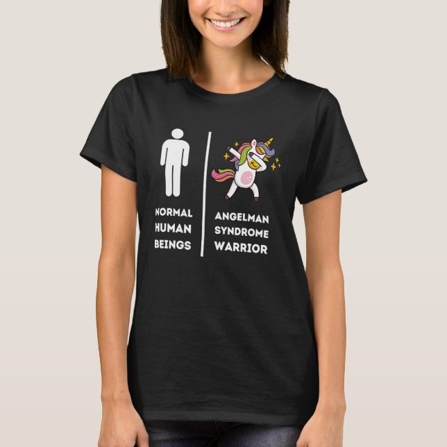 Dabbing Unicorn Angelman Syndrome Warrior Survivor T-Shirt (Front)