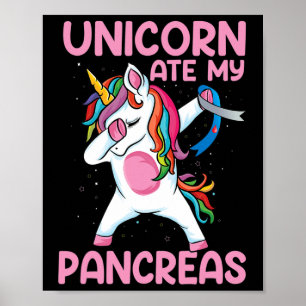 Dabbing Unicorn Ate My Pancreas Type 1 Diabetes Aw Poster