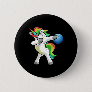 Dabbing Unicorn Bowling Bowler Funny Dab Dance Rai 2 Inch Round Button