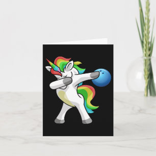 Dabbing Unicorn Bowling Bowler Funny Dab Dance Rai Card