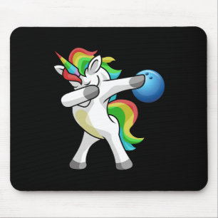 Dabbing Unicorn Bowling Bowler Funny Dab Dance Rai Mouse Pad