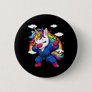 Dabbing Unicorn Brazilian Jiu Jitsu Mom BJJ Women 2 Inch Round Button