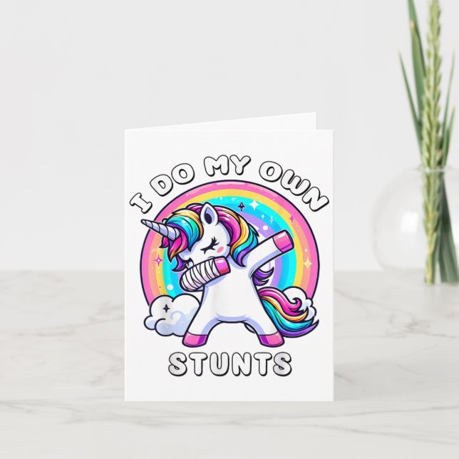 Dabbing Unicorn Broken Arm Cast Injury Dab Dance R Card (Front)