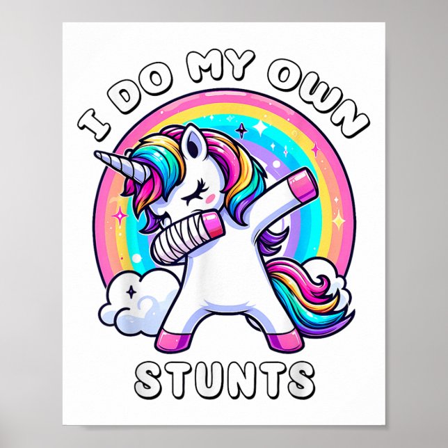 Dabbing Unicorn Broken Arm Cast Injury Dab Dance R Poster (Front)