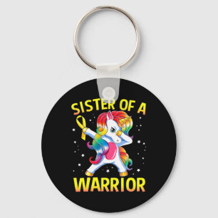 Dabbing Unicorn Childhood Cancer Awareness Proud S Keychain