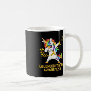 Dabbing Unicorn Childhood Cancer Awareness Warrior Coffee Mug