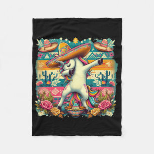 Dabbing Unicorn Cinco De Mayo Fleece Blanket