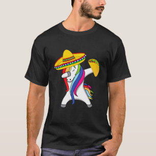 Dabbing Unicorn Cinco De Mayo Kids Girls Women Mex T-Shirt