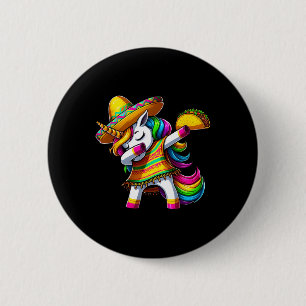 Dabbing Unicorn Cinco De Mayo Mexican Party Fiesta 2 Inch Round Button