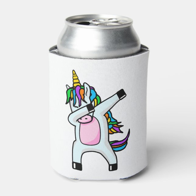 Dabbing unicorn Dab unicorns dance Can Cooler (Can Front)