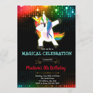 Dabbing unicorn dance carte d'anniversaire