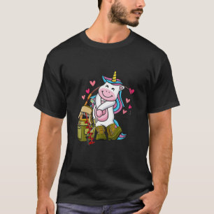 Dabbing Unicorn Fishing Vintage Cute Girls Apparel T-Shirt