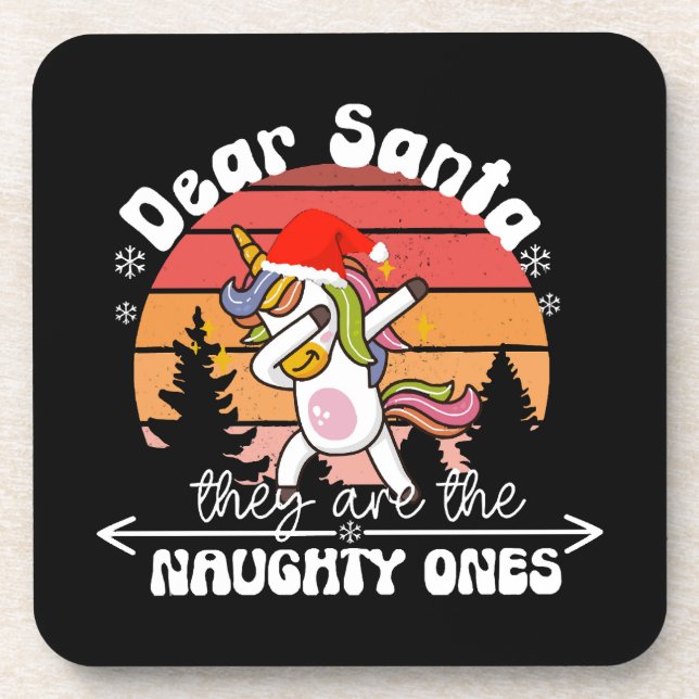  Dabbing Unicorn Funny Christmas Coaster (Front)
