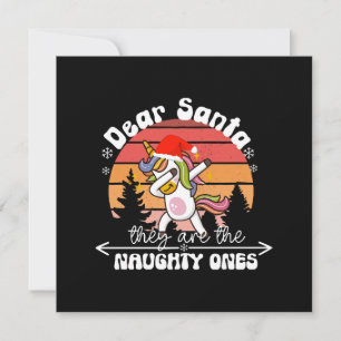 Dabbing Unicorn Funny Christmas Invitation