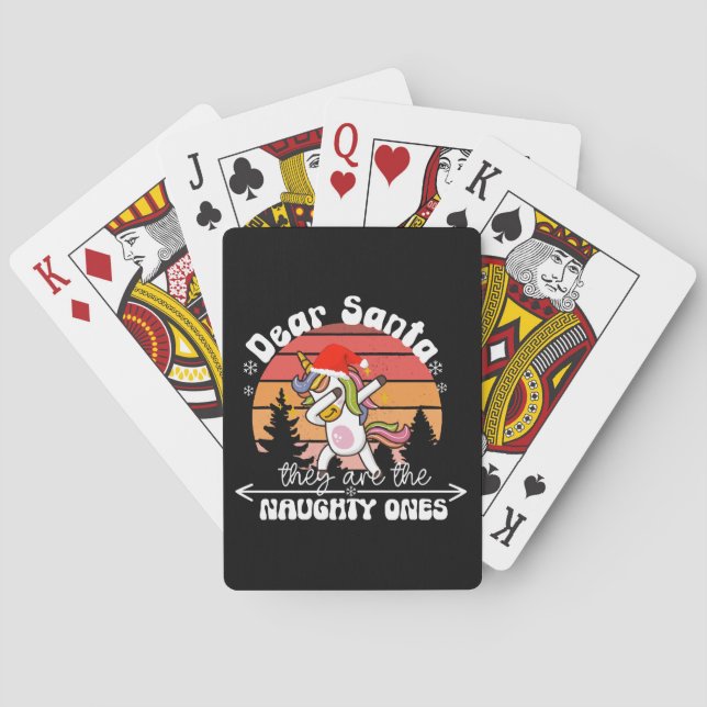  Dabbing Unicorn Funny Christmas Playing Cards (Back)