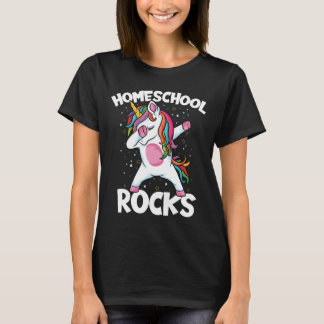 Dabbing Unicorn Homeschool Rocks Back To School T-Shirt
