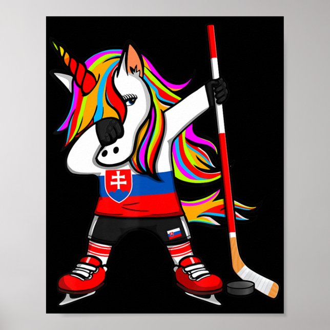 Dabbing Unicorn Ice Hockey Fans Sport  Poster (Front)