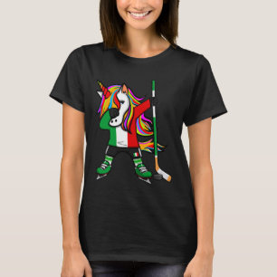 Dabbing Unicorn Italy Ice Hockey Fans Jersey Winte T-Shirt
