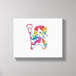 Dabbing Unicorn Lacrosse Funny Lax Player T-Shirt Canvas Print