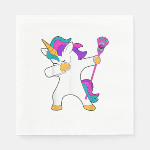 Dabbing Unicorn Lacrosse LAX Shirt Funny Tee Gift Napkin