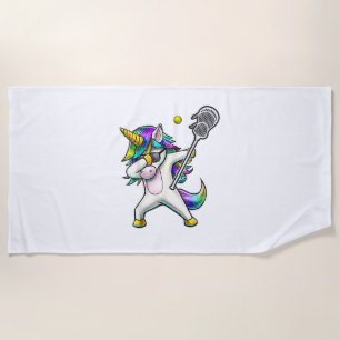 Dabbing Unicorn Lacrosse Shirt Kids Unicorn Gifts Beach Towel