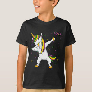 Dabbing Unicorn Mardi Gras Fun Girls Kids Dab  T-Shirt