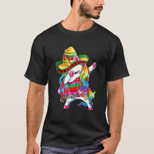 Dabbing Unicorn Mexican Poncho Cinco De Mayo Kids  T-Shirt