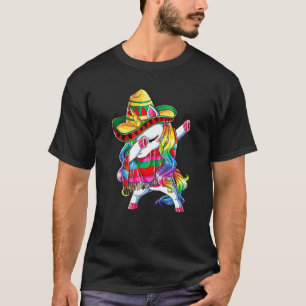 Dabbing Unicorn Mexican Poncho Cinco De Mayo Kids T-Shirt