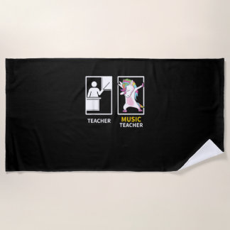Dabbing Unicorn Music Teacher Gift T-Shirt Beach Towel