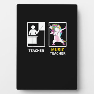 Dabbing Unicorn Music Teacher Gift T-Shirt Plaque
