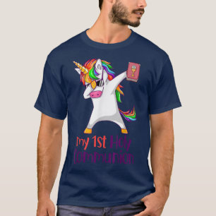 Dabbing Unicorn My 1st Holy Communion Christian Cu T-Shirt