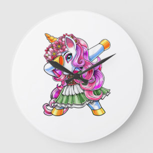 Dabbing Unicorn Oktoberfest Dirndl Bavarian Costum Large Clock