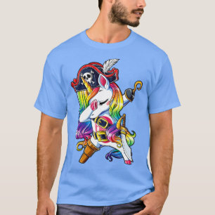 Dabbing Unicorn Pirate Jolly Roger Costume Kids Gi T-Shirt