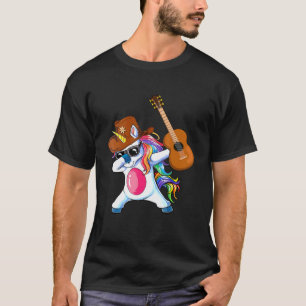 Dabbing Unicorn Playing Guitar Men Women Kids T-Shirt