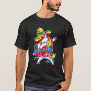 Dabbing Unicorn Poncho Poncho Ha Cinco De Mayo T-Shirt