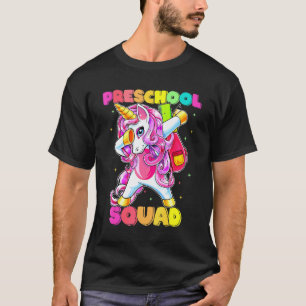 Dabbing Unicorn Preschool Squad Back To School Tea T-Shirt