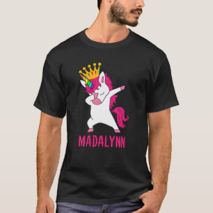 Dabbing Unicorn Queen Personalised MADALYNN T-Shirt