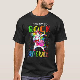 Dabbing Unicorn Ready To Rock 3rd Grade Back To Sc T-Shirt