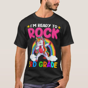 Dabbing Unicorn Ready To Rock 3rd Grade Tee Back T