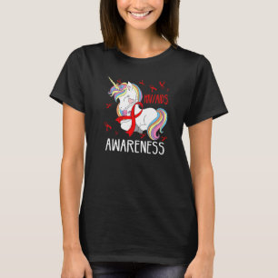 Dabbing Unicorn Red Ribbon Hiv Aids Awareness Supp T-Shirt